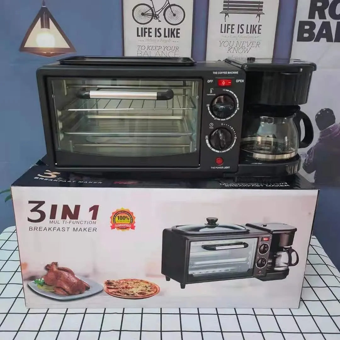 MiXXAR, Piec elektryczny 3- in-1, 640 W, grill, wyjmowany, stal nierdzewna, czarny, toster 3 w 1