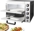 Fitlin mini piekarnik, Elektryczny do pizzy, stojący na zimno, licznik, grill, 2 strefy temperatury