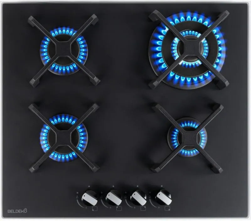 BELDEKO płyta grzewcza, Płyta gazowa, 4 pola grzewcze, 8000 W, grill, Żelazko, Czarny