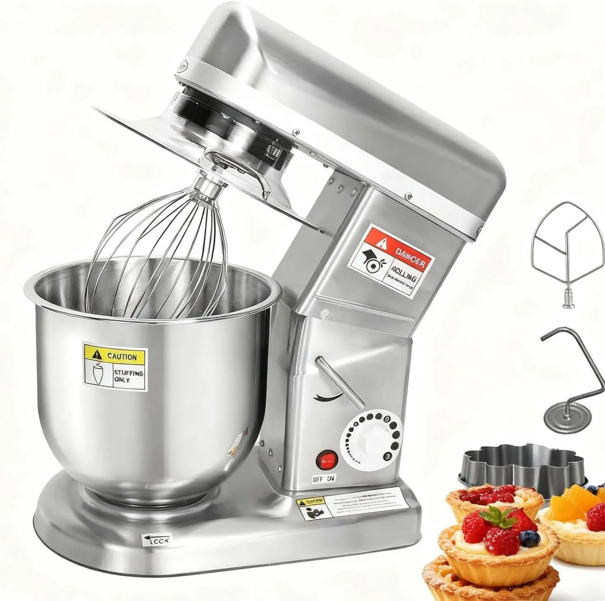 CUTANGELAR, 7 l / 6.4qt System Mieszanie Procesor Solidna pasta, do kuchni mieszalnik żywności, Bol stali nierdzewnej i opcje 3 Speedy, Przystosowane do restauracji i 7 l/6.4qt