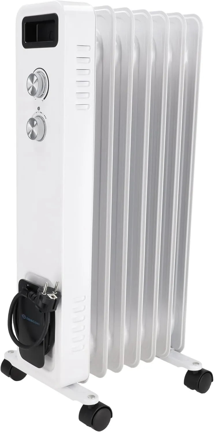 Dedra grzejnik elektryczny, Elektryczny grzejnik, 1500 W, DESCON, termostat, dekoracja salonu, tłumik