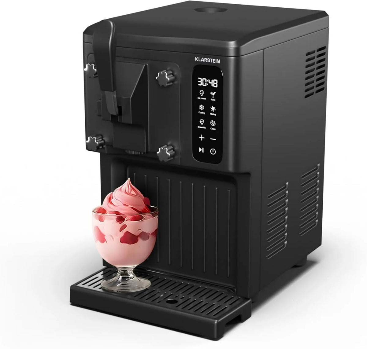 Klarstein kostkarka do lodu, 1,5 l, sterowanie dotykowe, Maszyna do lodów włoskich, funkcja Keep-Cool, wyświetlacz dotykowy, zdejmowany dozownik