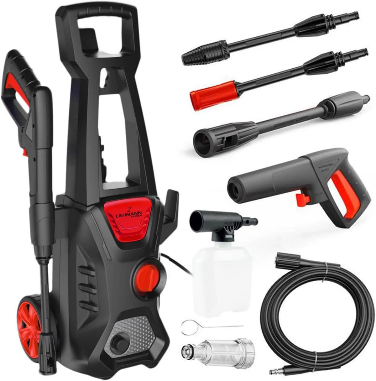 LEHMANN, Wysokie ciśnienie czyszczące, 1600 W, 200 Bar, 480 l / h natężenie przepływu, 5 m rury