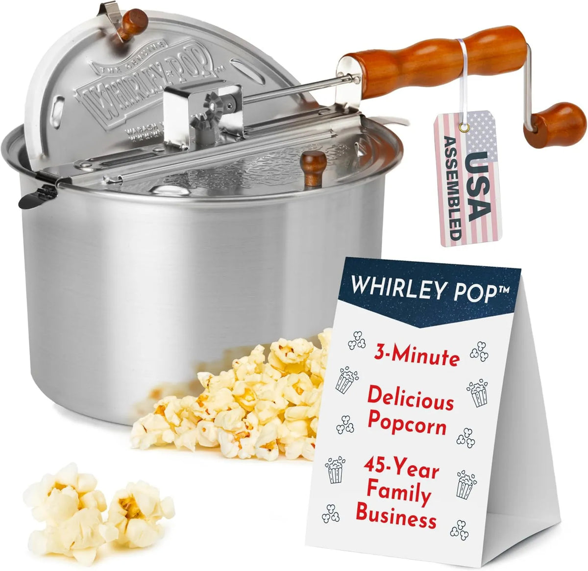 Wabash Valley Farms, Popcorn maszyna, aluminium, dom, Original Whirley popcorn maszyna