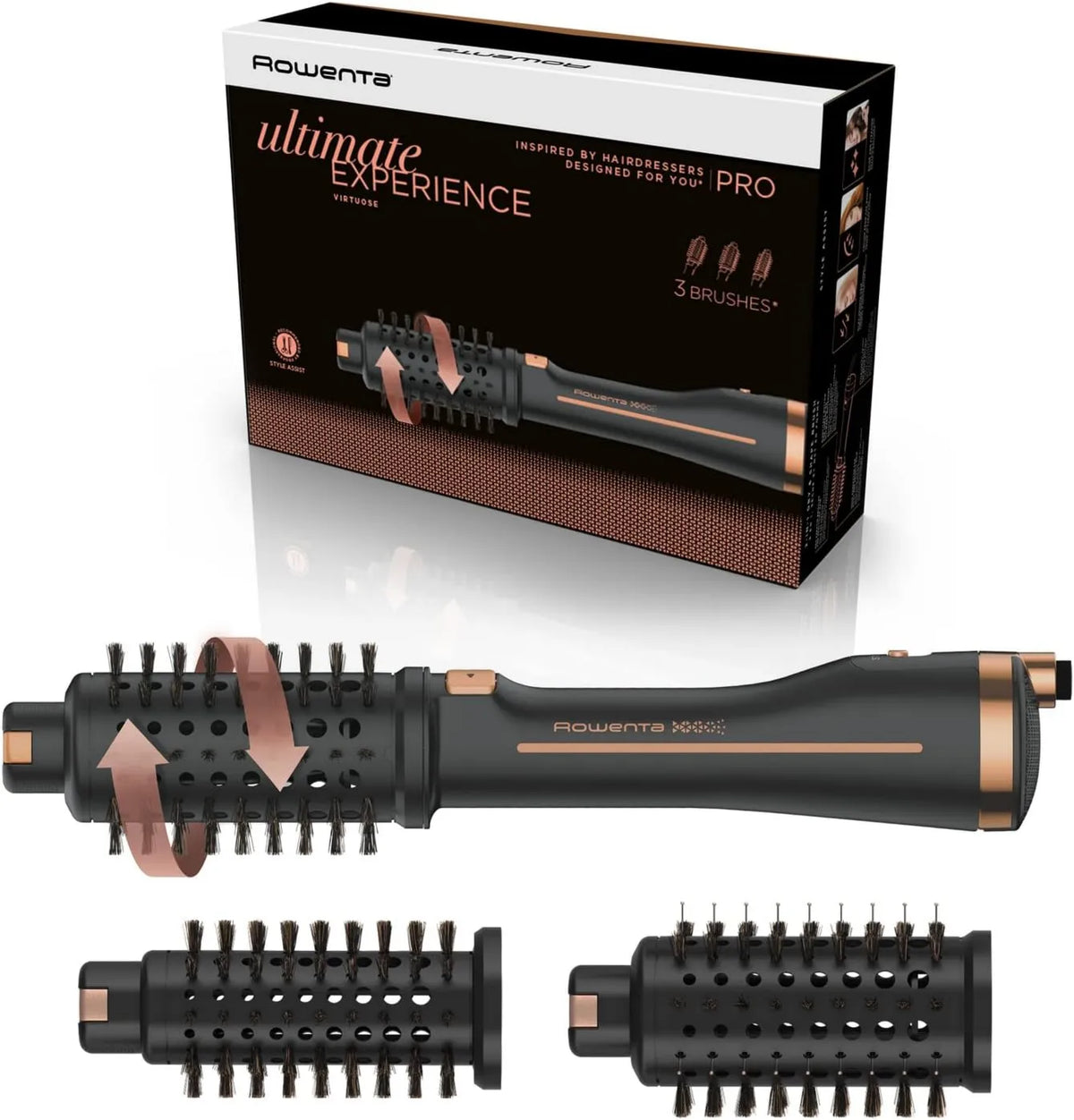 Rowenta, 2- in-1 CF9620F0 Szczotka, czarna, 2 - in-1 szczotka do dmuchawy obrotowej 2-en-1