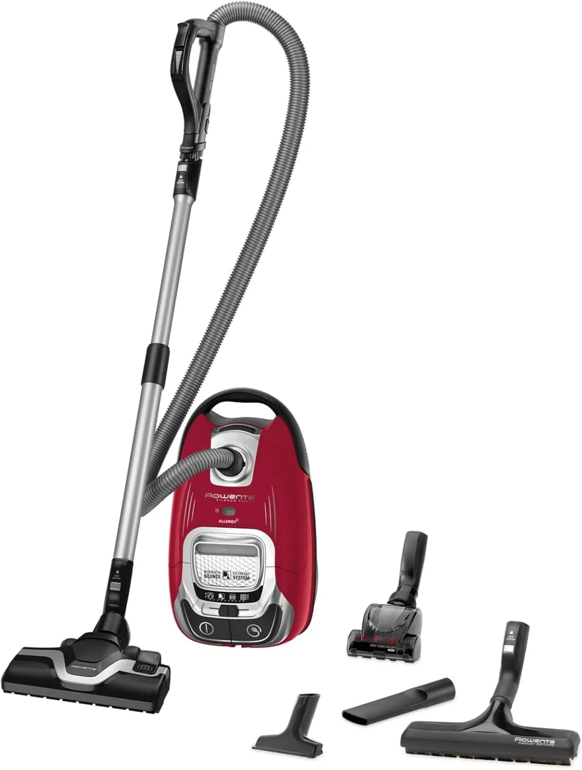 Rowenta odkurzacz tradycyjny, Odkurzacz, 5 l, 57 dB, tłumik, czerwony, Silence Force