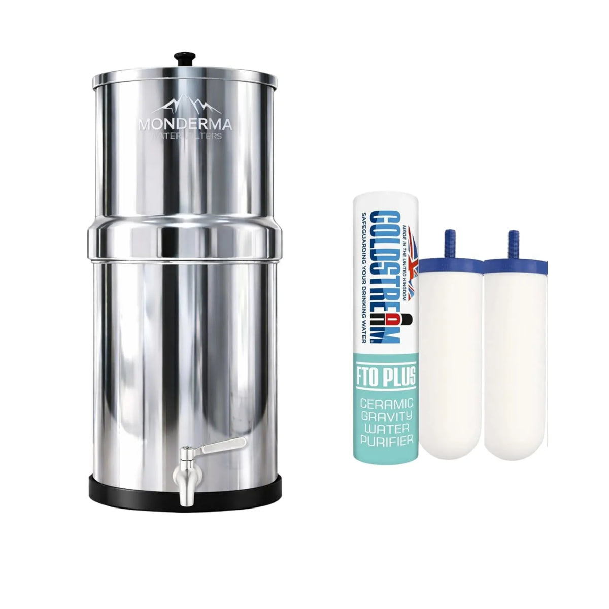 MONDERMA, system filtracji wody z 2 wkładami filtracyjnymi FTO +, Podróże 5, 5, 6 l