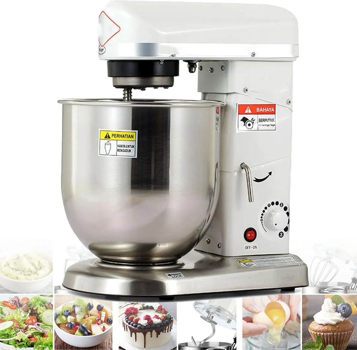 asdchZen robot kuchenny, Robot, 10 l, 3 prędkości, profesjonalny, stal nierdzewna, biały