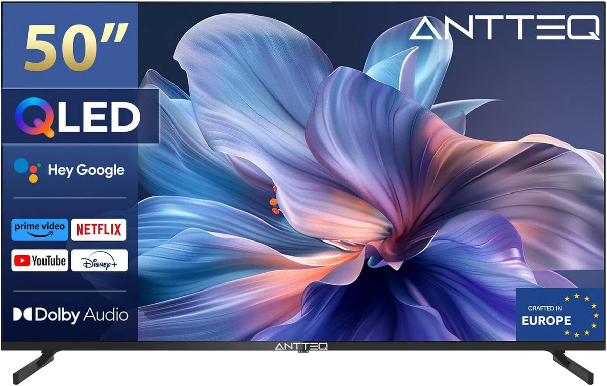Antteq telewizor, Google Q50 GHz, 5 Smart TV, 50 cali, E- class, TV, 4K UHD, QLED, HDR, WiFi, Bluetooth, Android OS, 10 000 + Apps, DVB- T / T2 DVB-T/T2