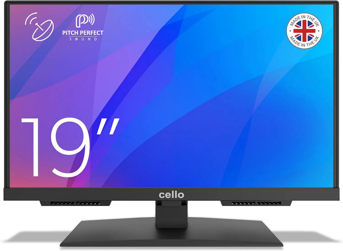 Cello telewizor, Smart TV C1924SH- 12 V, 19 cali, 12 V, TV, potrójny tuner DVB- T2, S2, HDMI, USB, bez ramki, Full HD, kemping C1924SH-12 V DVB-T2