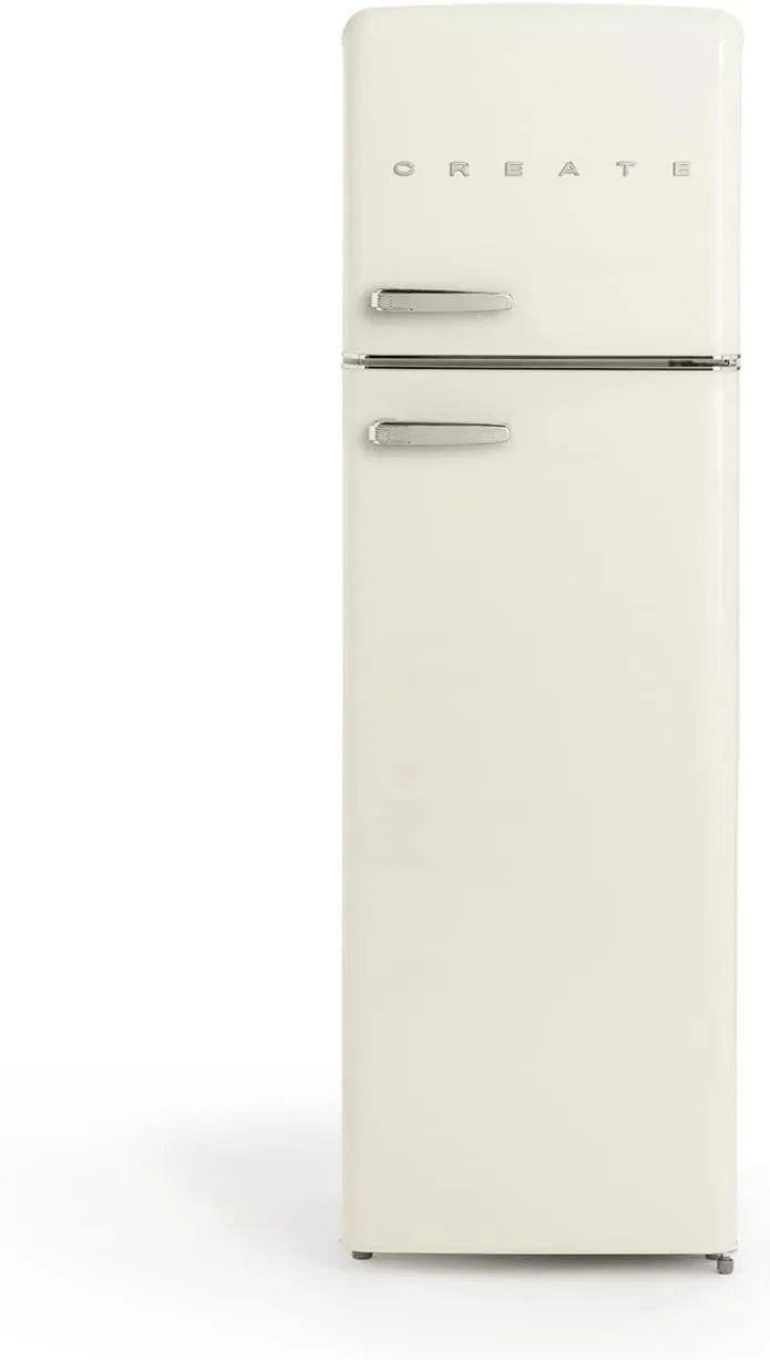 CREATE lodówka, kombinowana, 246 l, 55x61, 5x166, 5 cm, z zamrażarką, biały, otwieranie 135o, / FRIDGE STYLANCE TOP, vintage retro styl