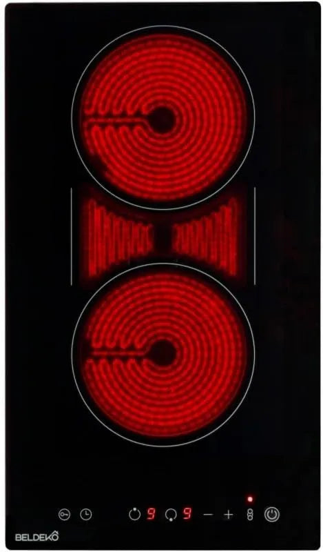 BELDEKO płyta grzewcza, Płyta ze szkła ceramicznego, 2 pola grzewcze, 3400 W, BELEKKO Płyta ze szkła ceramicznego 2 Lampy Flex 3400 W - marka francuska