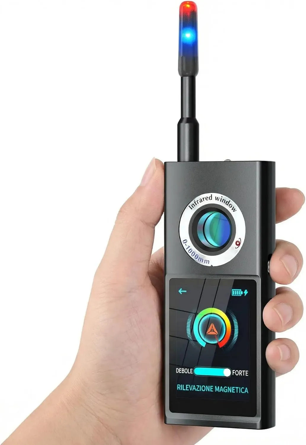 GiDaCom, Przenośny detektor MHz- 8, dotykowy, profesjonalny, wykrywacz GPS, mikrofony, wykrywacz mikroszpiegów i 50 kamer MHz- 8 GHz MHz-8
