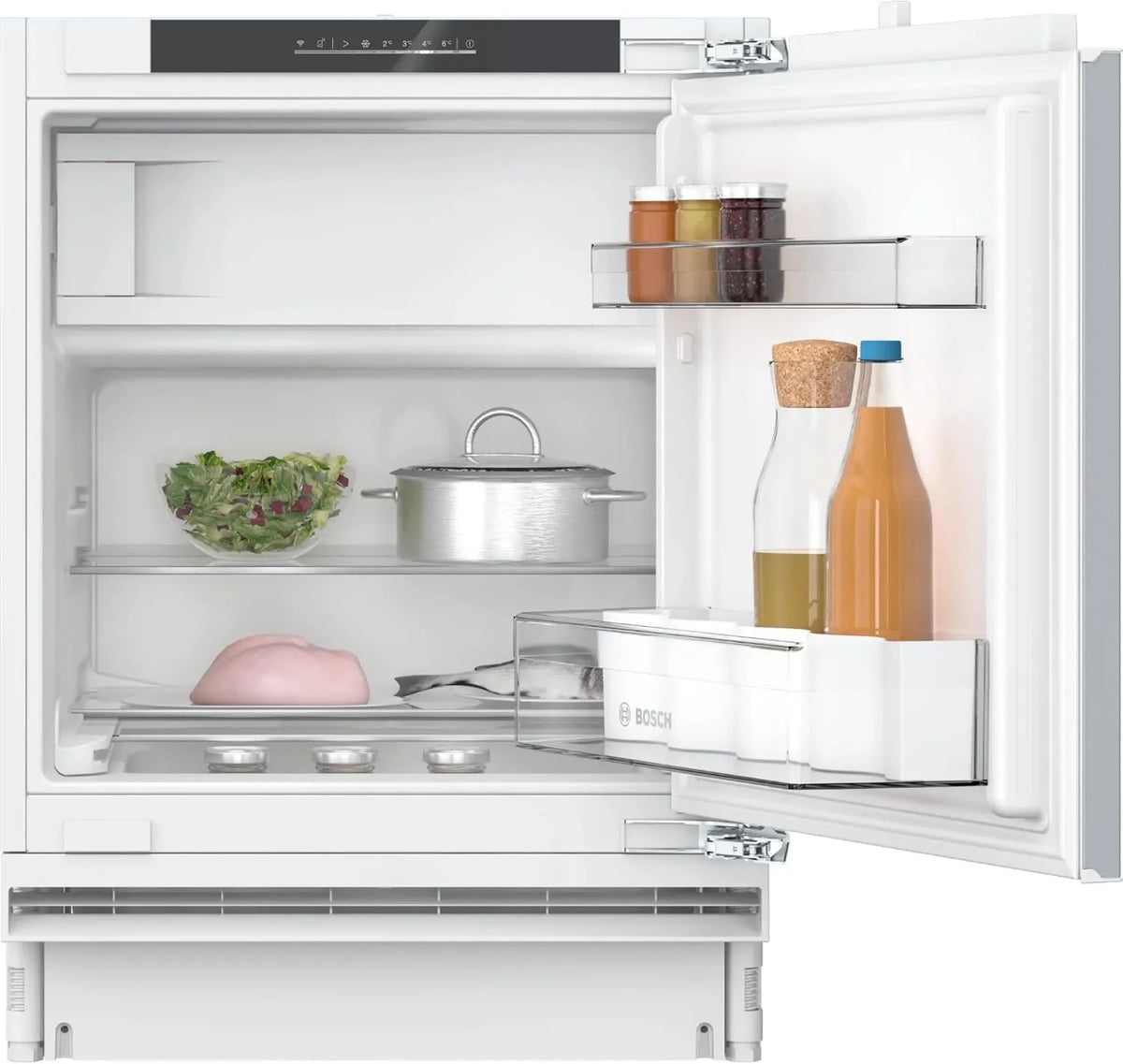 Bosch lodówka do zabudowy, KUL22VFD0 Lodówka, 93 l, 82 x 59, 8 cm, 35 dB, klasa energetyczna B, oświetlenie LED, Super funkcja chłodnicza, Seria 4, 30- 35 dB