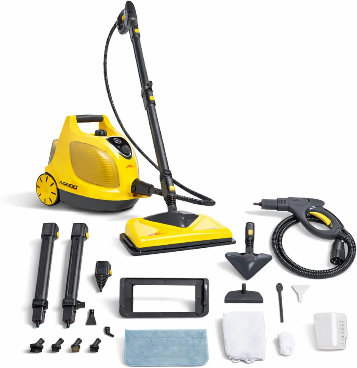 MR-100 odkurzacz, 1500 W, 6,4 kg, 15 cali, funkcja pary, Vapamore Primo odkurzacz parowy z wysuwanym sznurkiem, tapicerkę i nie tylko bez chemikaliów