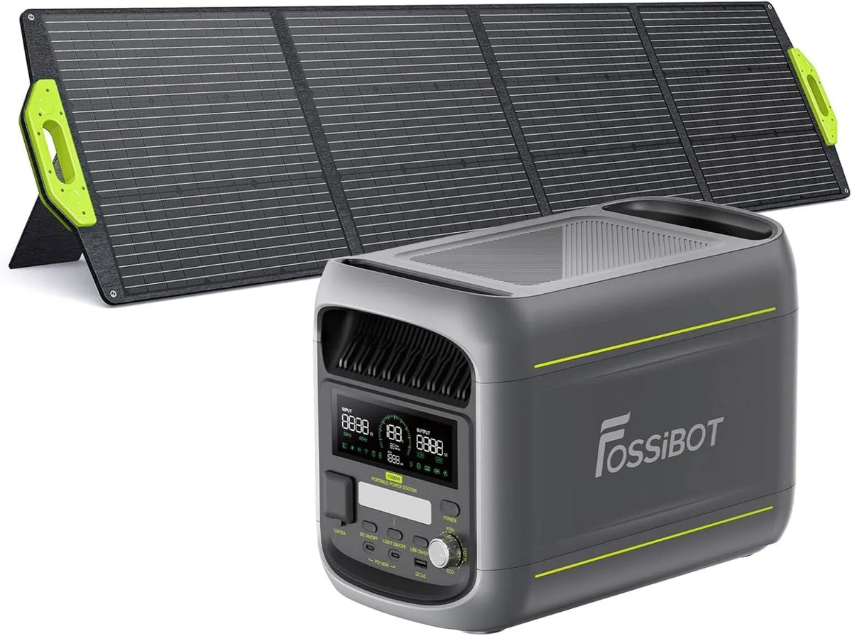 F1800 przenośna stacja zasilania, 1024Wh, 1200W, Fossibot Polska Wyposażony 200W panel słoneczny