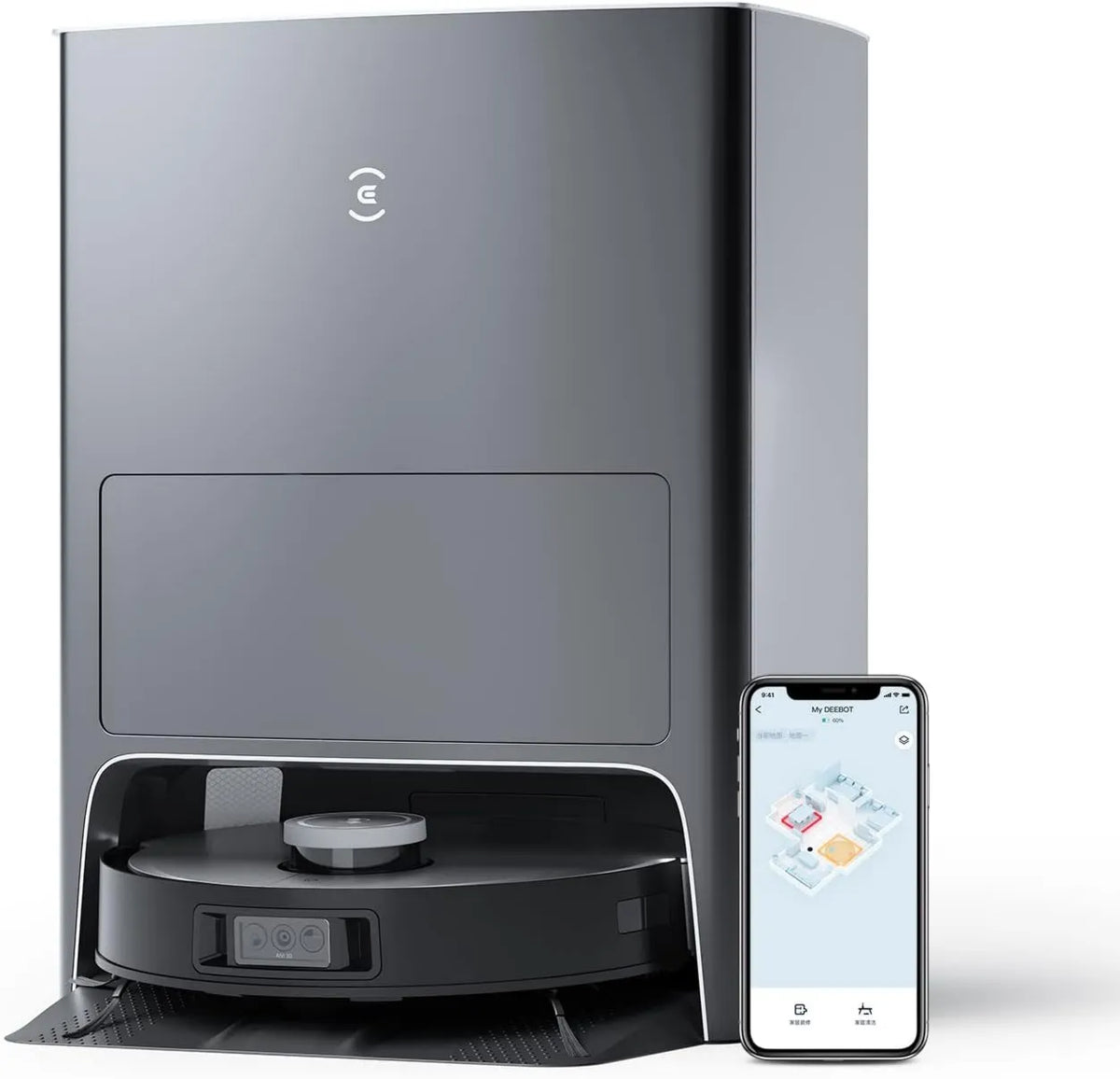 ECOVACS robot sprzątający, Odkurzacz, DEEBOT, efekt 3D, 5000pa ssania mocy, 260 Min baterii, 3D unikania przeszkód, X1 Omni