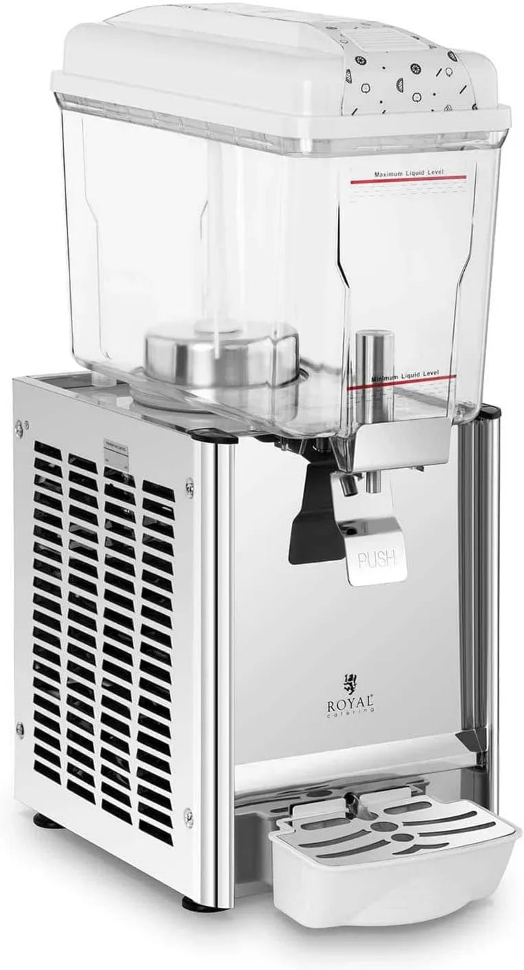 Royal Catering, Model RCSD- 12C, Cold Drink Distributor Soku owocowego Lodówka z mieszalnikiem RCSD- 12C, 12 l, 7 do 12°C, BPA za darmo RCSD-12C