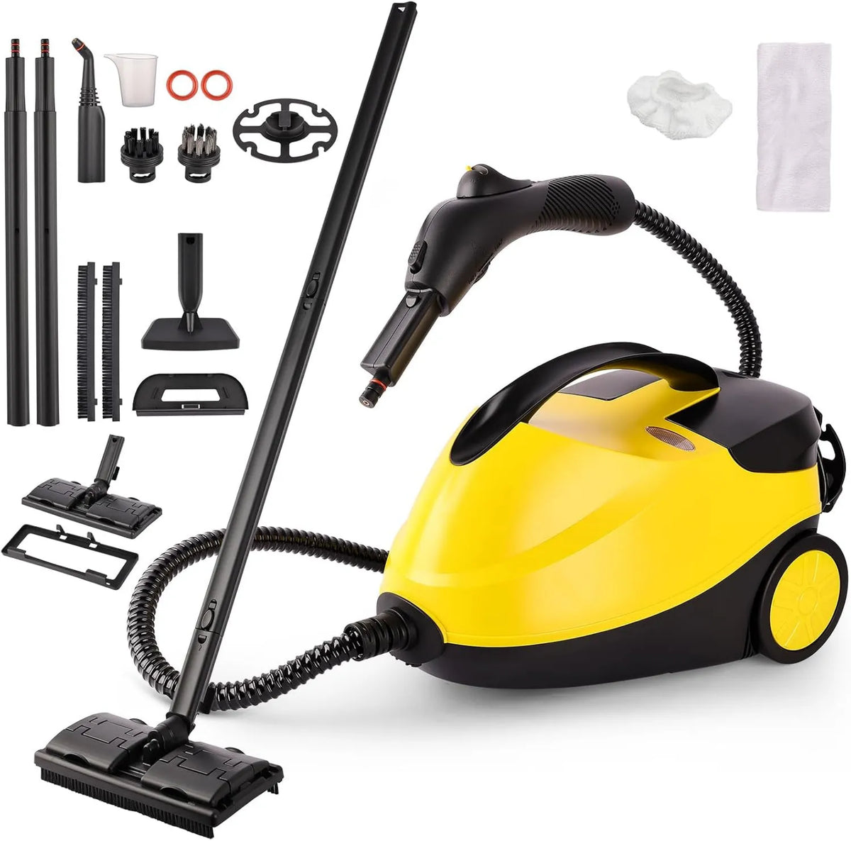 Nexalite myjka parowa, Czyszczenie parowe, 2000 W, duży zbiornik, wykorzystanie podłogi, kuchnia, samochód, okna i sofa, poziom wody LED, 4 bary, 16 akcesoria