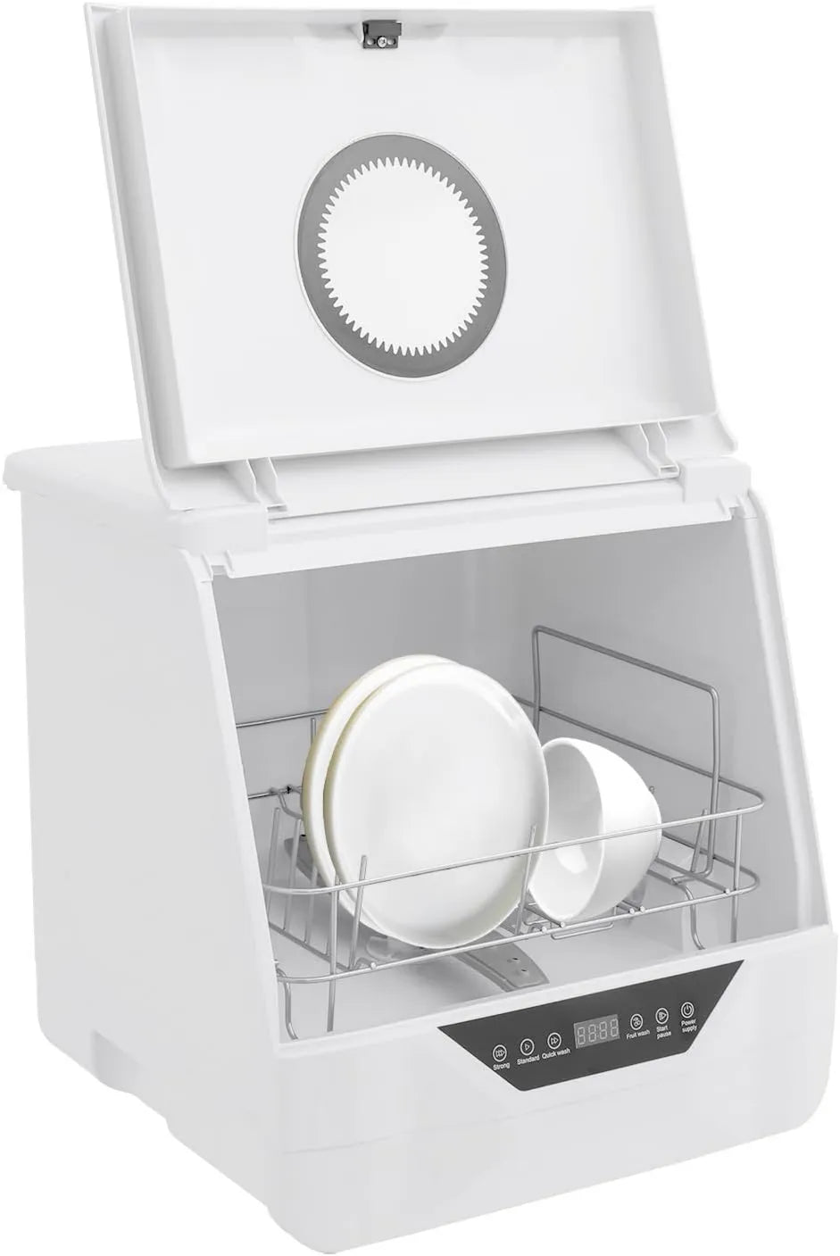 Zmywarka, 55 dB, 800 W, sterowanie dotykowe, Kompaktowa zmywarka do naczyń biała, obsługa dotykowa i wyświetlacz LED, 4 programy prania