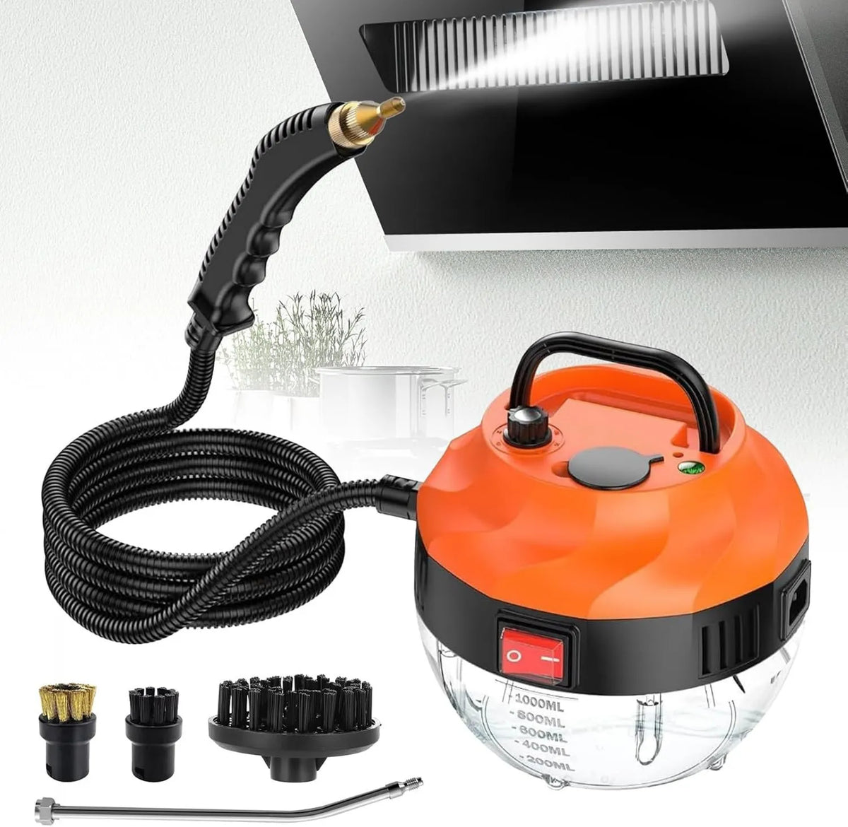 Hocamel myjka parowa, Czyszczenie parowe, 1 l, 3800 W, przenośny, duży zbiornik, ciśnienie pary 105, 0°C, 6 regulacji