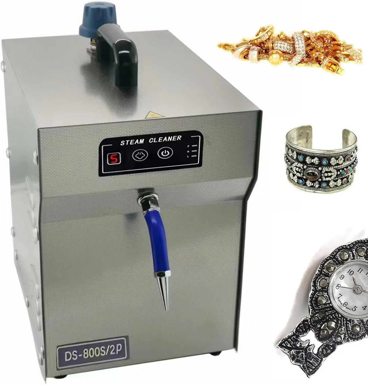 HENGCMM myjka parowa, Czyszczarka, 2 l, 1300 W, para, profesjonalna stal nierdzewna, do biżuterii