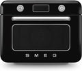 Smeg mini piekarnik, COF01BLEU Elektryczny piekarnik, 1800 W, 10 programów, kompaktowy, duży zbiornik, para, wyjmowany, czarny, 33 Przepisy automatyczne, Mini Piec
