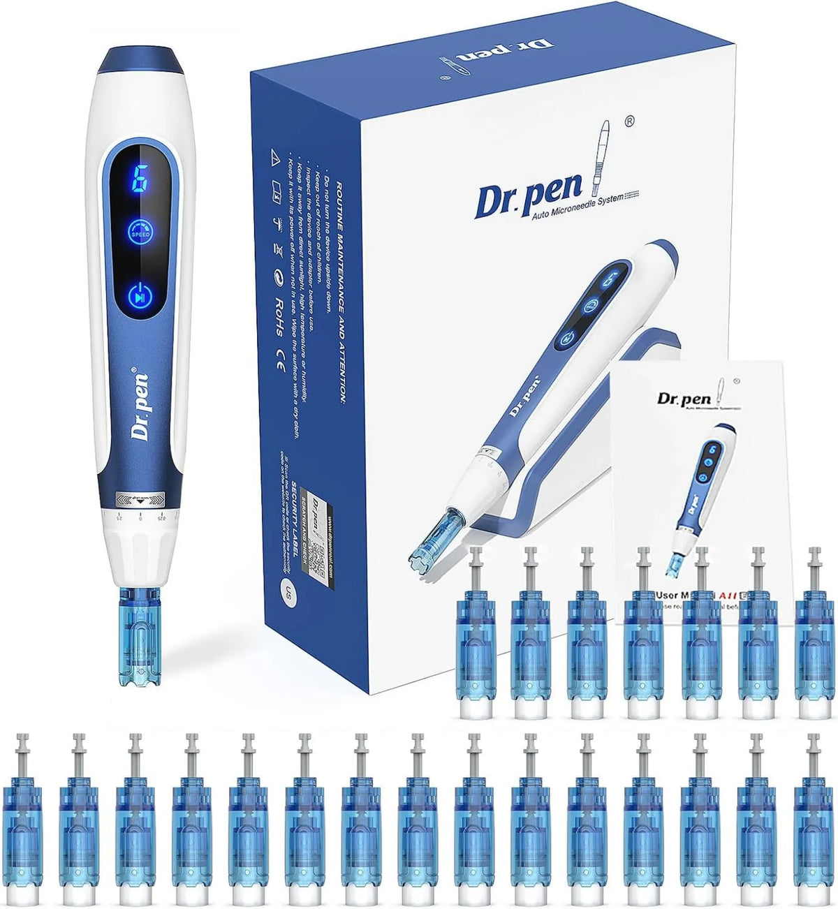 Lazzybeauty, Model A11, Dr.pen A11 Profesjonalny długopis Microneeding, Bezprzewodowe urządzenie z ekranem dotykowym i funkcji przerwa, Maszyna do piękności do pielęgnacji twarzy