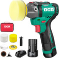DCA, 2 Baterie 2.0Ah, Mini Maszyna do parowania 12 V, 75 mm Mini Maszyna polerowania Bezszczotkowa i 50 mm Piaskowiec, 2 prędkości 2800- 8300 obr. / min