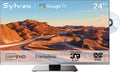SYLVOX telewizor, Google 1080P 100- 240 V Smart TV, 24 cali, 12 V, TV, potrójny tuner DVB- T2, S2, HDMI, USB, DVB- S2, kemping, odtwarzacz DVD zintegrowany, 12 V TV Wide 100-240 V DVB-T2 DVB-S2