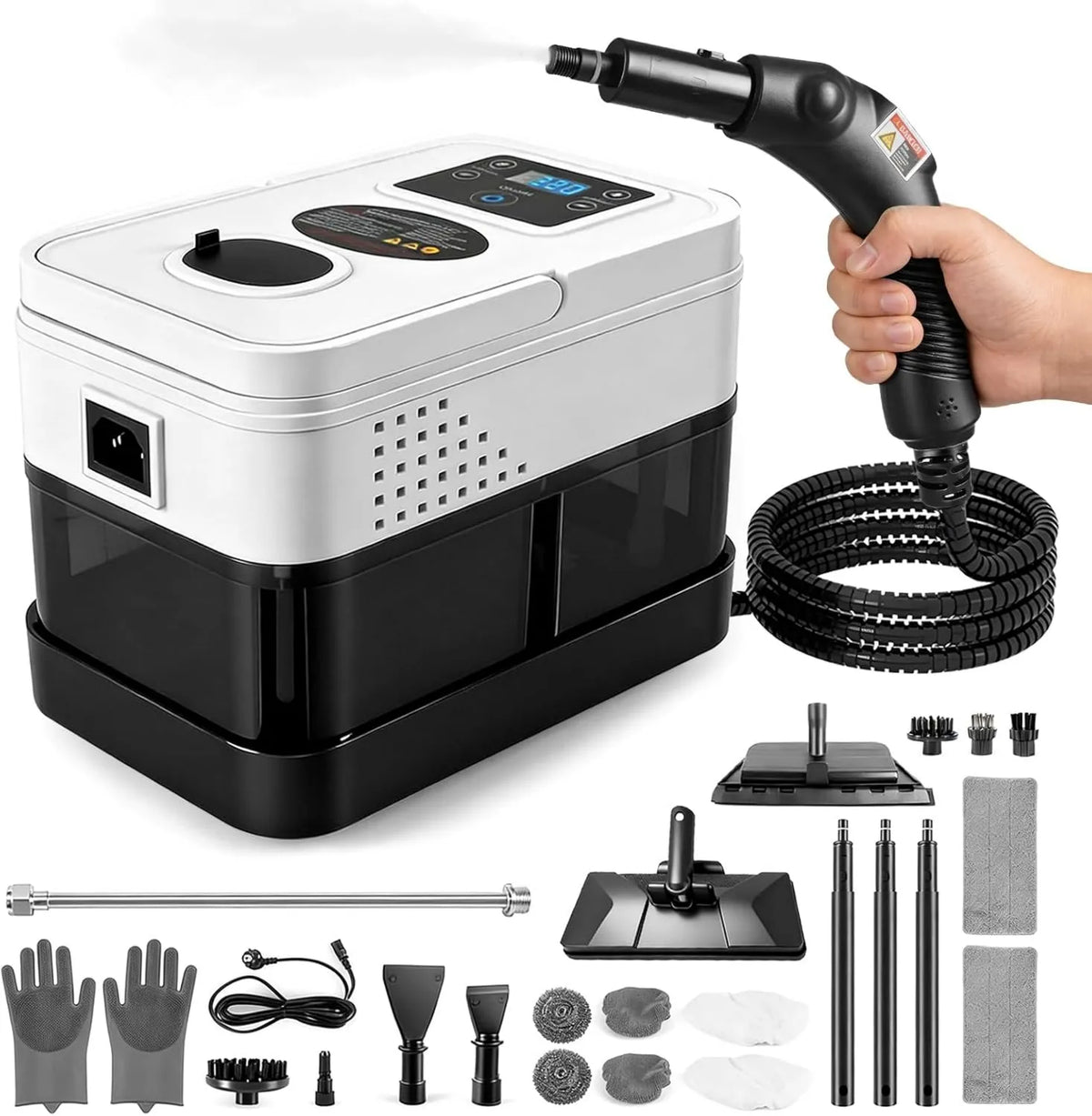 Odkurzacz, 2500 W, 1800 ml, funkcja pary, Ręczna myjka parowa, ciśnienie pary zbiornik 1800 ml, przenośny odkurzacz parowy do okien